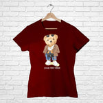 Customize Cute Teddy with your Text, FHM London Women Half Sleeve Tshirt - FHMax.com