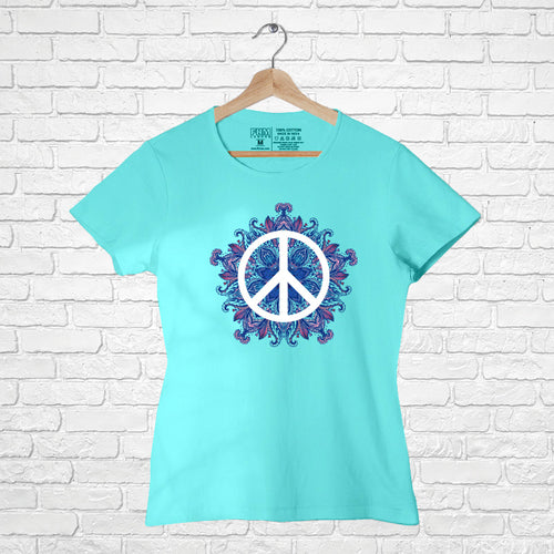 "PEACE", Women Half Sleeve T-shirt