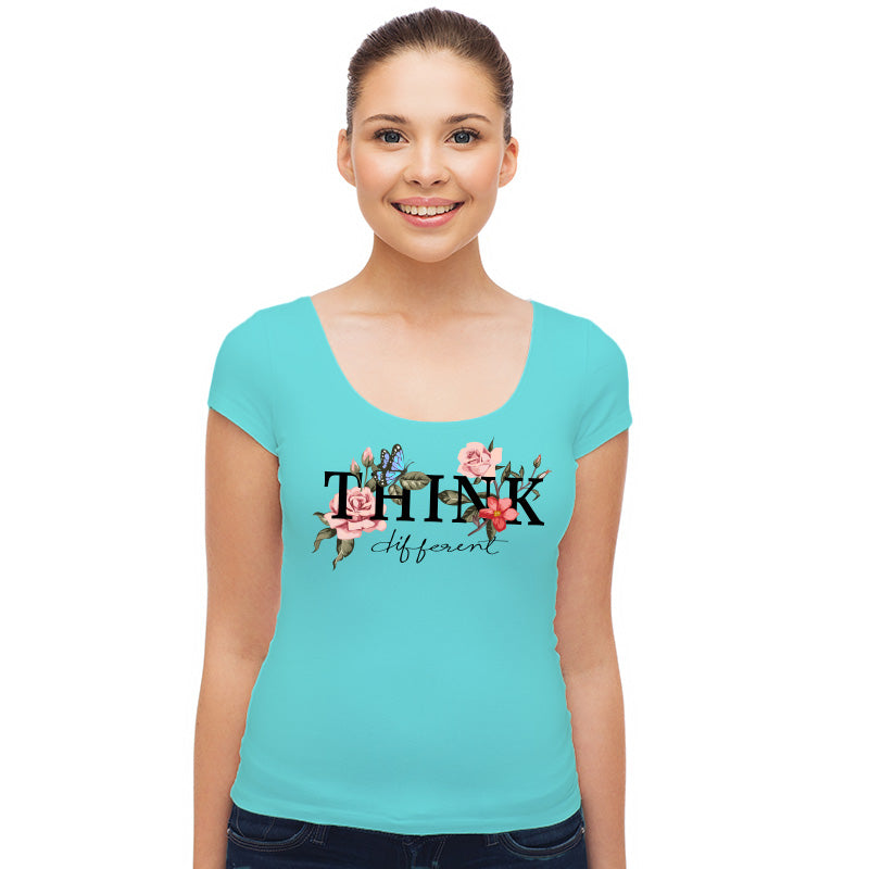 "THINK DIFFERENT", Women Half Sleeve T-shirt - FHMax.com