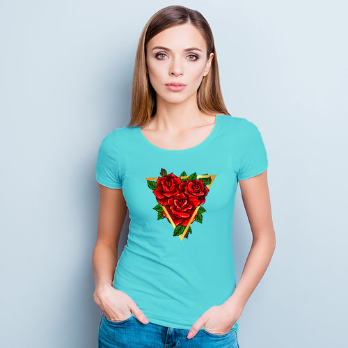 "ROSES", Women Half Sleeve T-shirt - FHMax.com