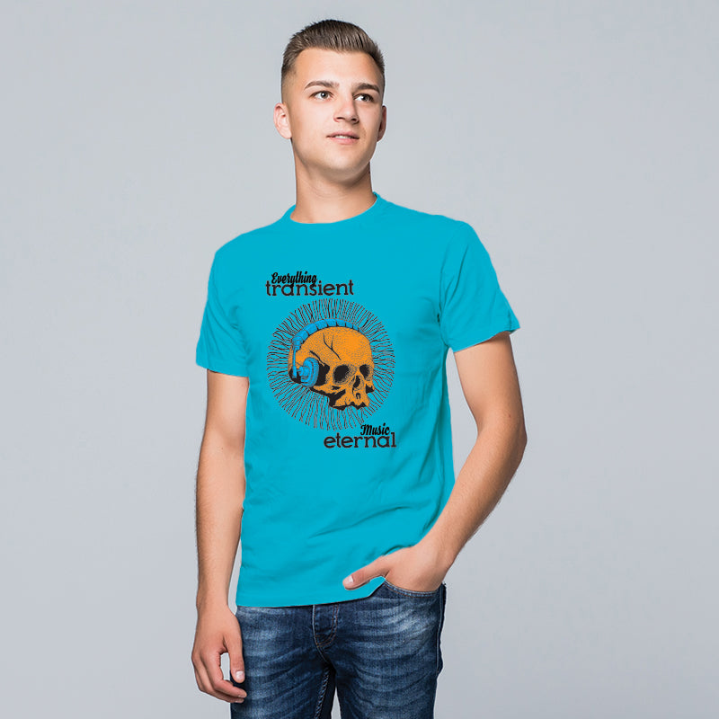 "EVERYTHING TRANSIENT MUSIC ETERNAL", Men's Half Sleeve T-shirt - FHMax.com