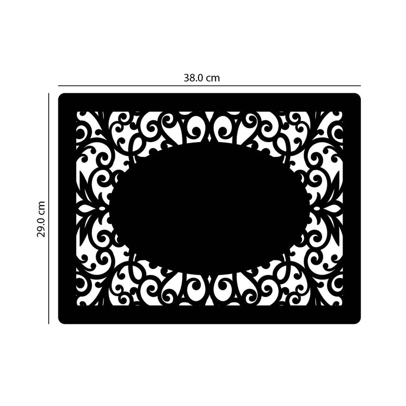 ARABIC DESIGN WITH OVAL, Acrylic Mirror Table Mat - FHMax.com