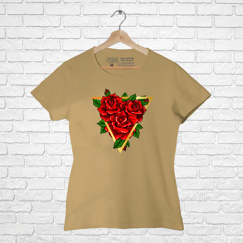 "ROSES", Women Half Sleeve T-shirt - FHMax.com