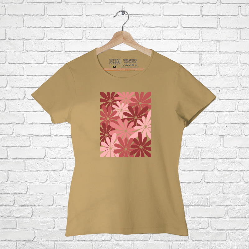 "FLOWERS", Women Half Sleeve T-shirt - FHMax.com