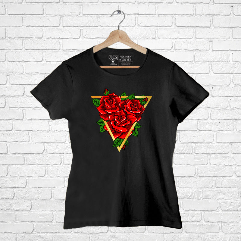 "ROSES", Women Half Sleeve T-shirt - FHMax.com