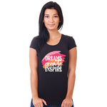 "DREAMS CREATE INSPIRE", Women Half Sleeve T-shirt - FHMax.com