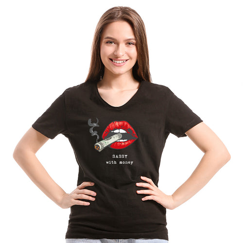 "SASSY WITH MONEY", Women Half Sleeve T-shirt - FHMax.com