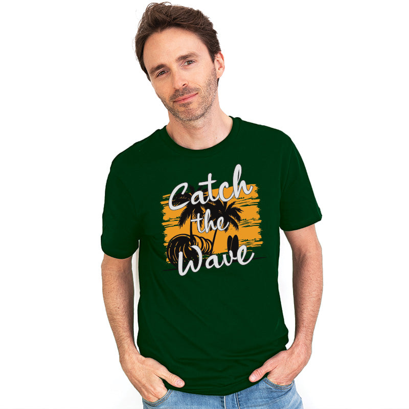 "CATCH THE WAVE", Men's Half Sleeve T-shirt - FHMax.com