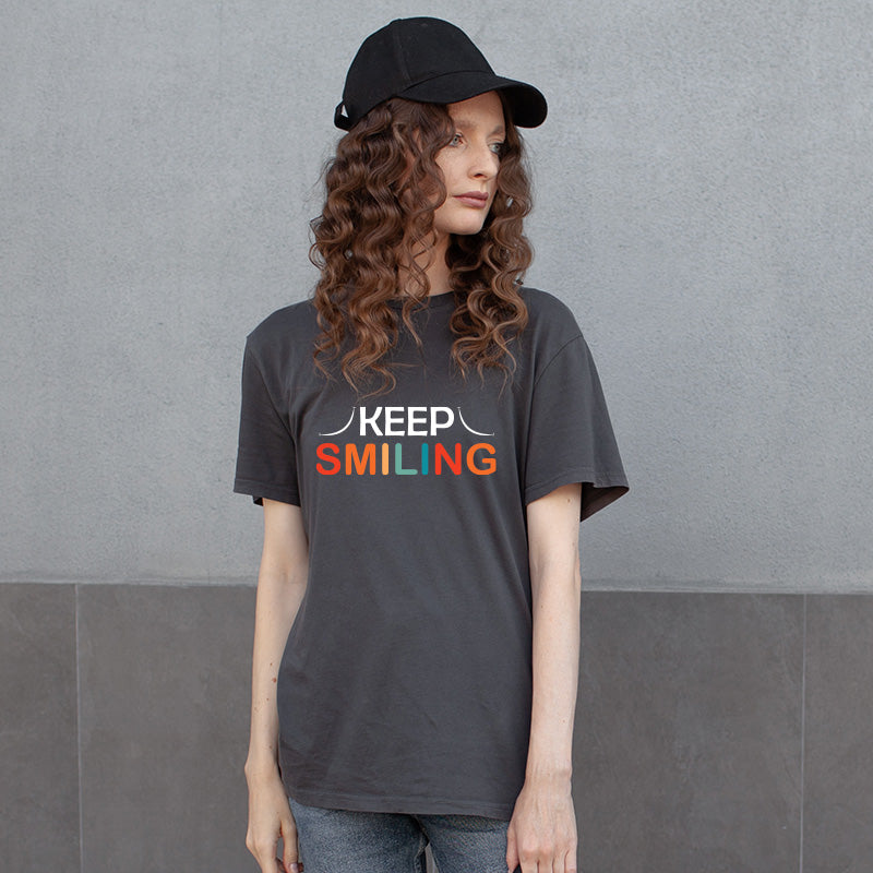 "KEEP SMILING", Boyfriend Women T-shirt - FHMax.com