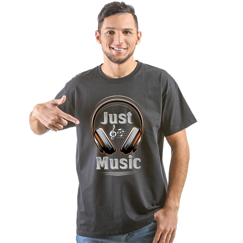 "JUST MUSIC", Men's Half Sleeve T-shirt - FHMax.com