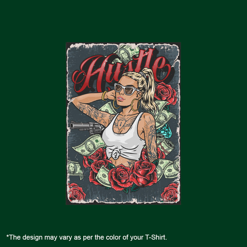 "HUSTLE", Boyfriend Women T-shirt - FHMax.com