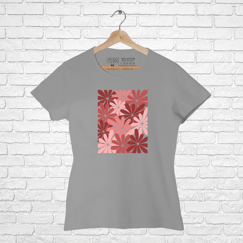 "FLOWERS", Women Half Sleeve T-shirt - FHMax.com