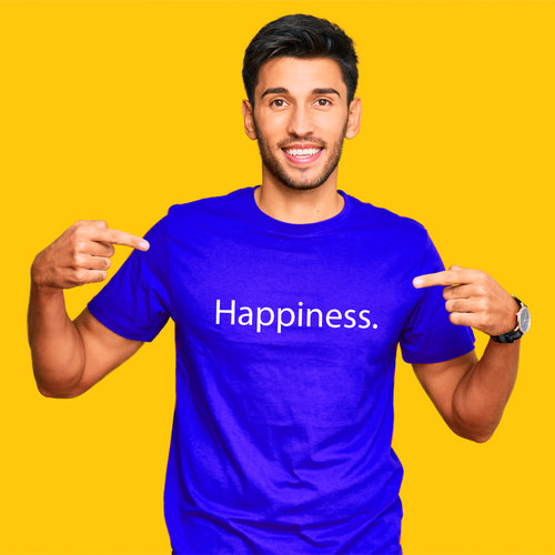 "HAPPINESS", Men's Half Sleeve T-shirt - FHMax.com