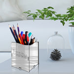 "INVEST IN YOURSELF", Acrylic mirror Pen stand - FHMax.com