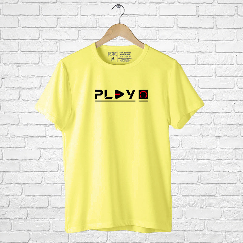 "PLAY MUSIC", Men's Half Sleeve T-shirt - FHMax.com