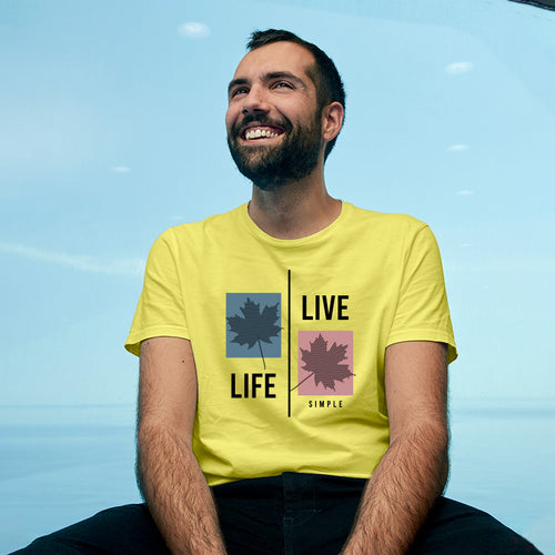 "LIVE SIMPLE LIFE", Men's Half Sleeve T-shirt - FHMax.com