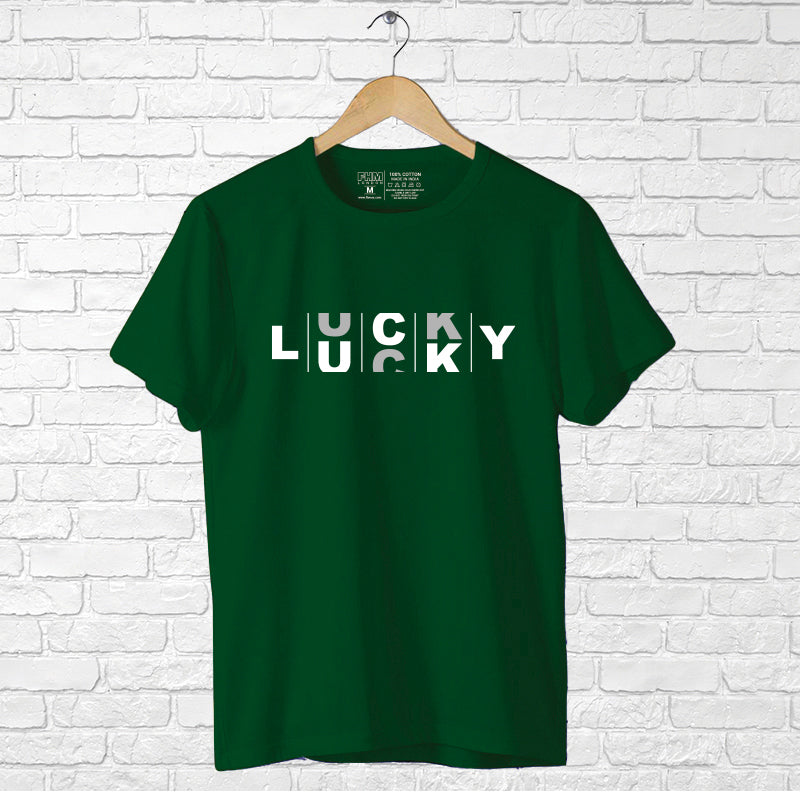 "LUCKY", Men's Half Sleeve T-shirt - FHMax.com