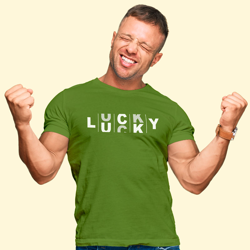 "LUCKY", Men's Half Sleeve T-shirt - FHMax.com