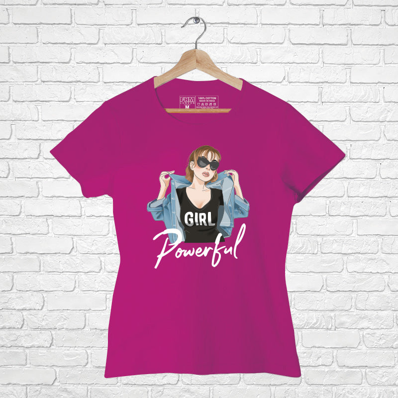 "POWERFUL", Women Half Sleeve T-shirt - FHMax.com