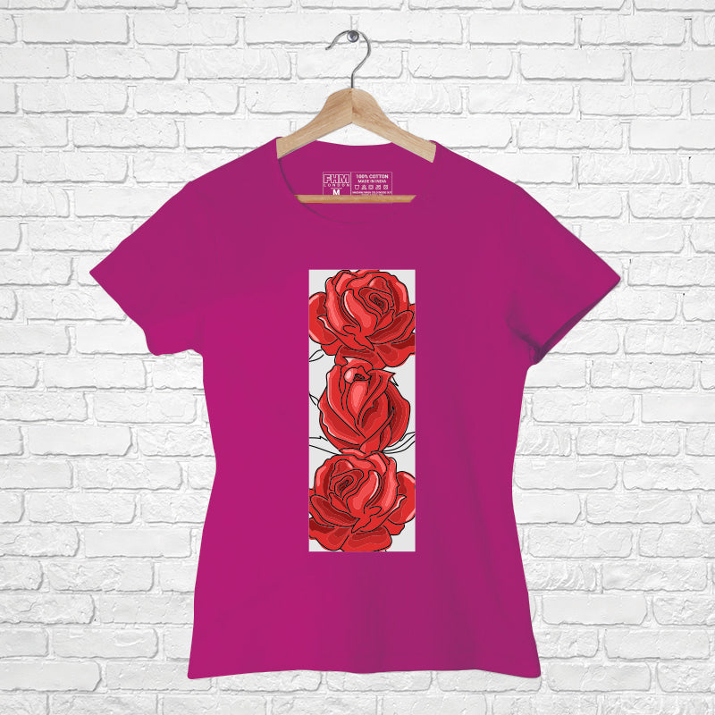 "ROSES", Women Half Sleeve T-shirt - FHMax.com
