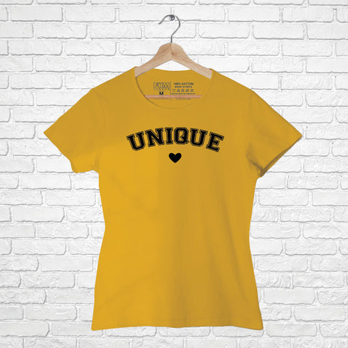 "UNIQUE", Women Half Sleeve T-shirt