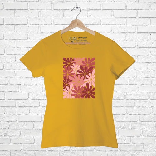 "FLOWERS", Women Half Sleeve T-shirt