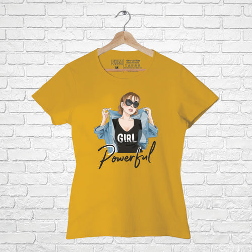 "POWERFUL", Women Half Sleeve T-shirt - FHMax.com