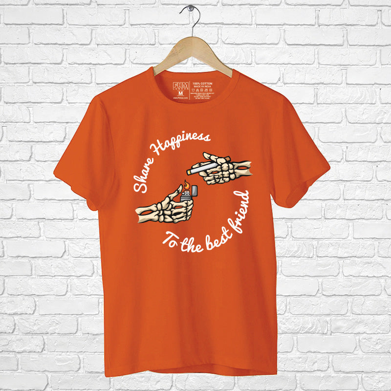 "SHARE HAPPINESS TO THE BEST FRIEND", Men's Half Sleeve T-shirt - FHMax.com