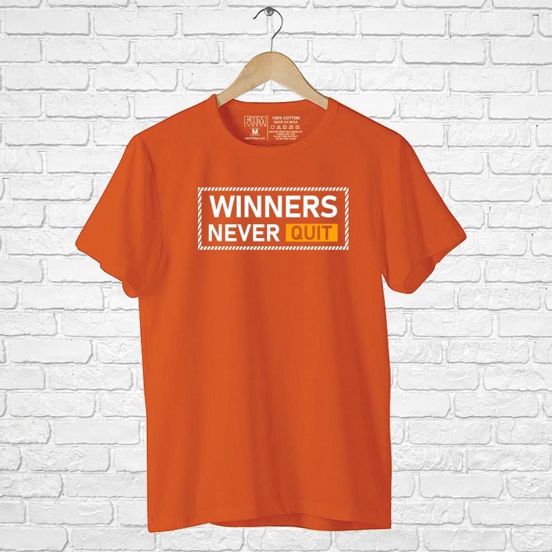 "WINNERS NEVER QUIT", Men's Half Sleeve T-shirt - FHMax.com