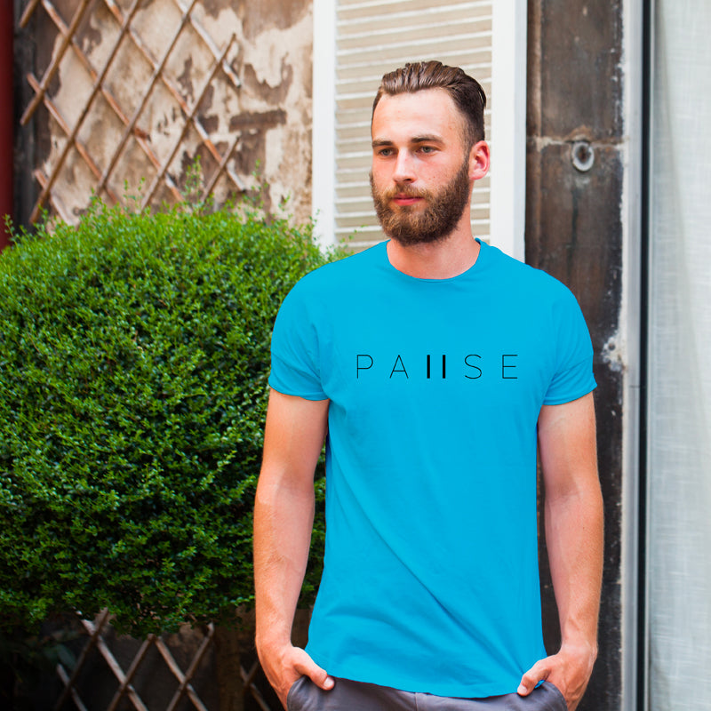 "PAUSE", Men's Half Sleeve T-shirt - FHMax.com