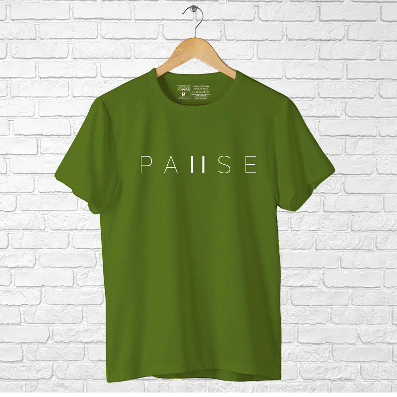 "PAUSE", Men's Half Sleeve T-shirt - FHMax.com