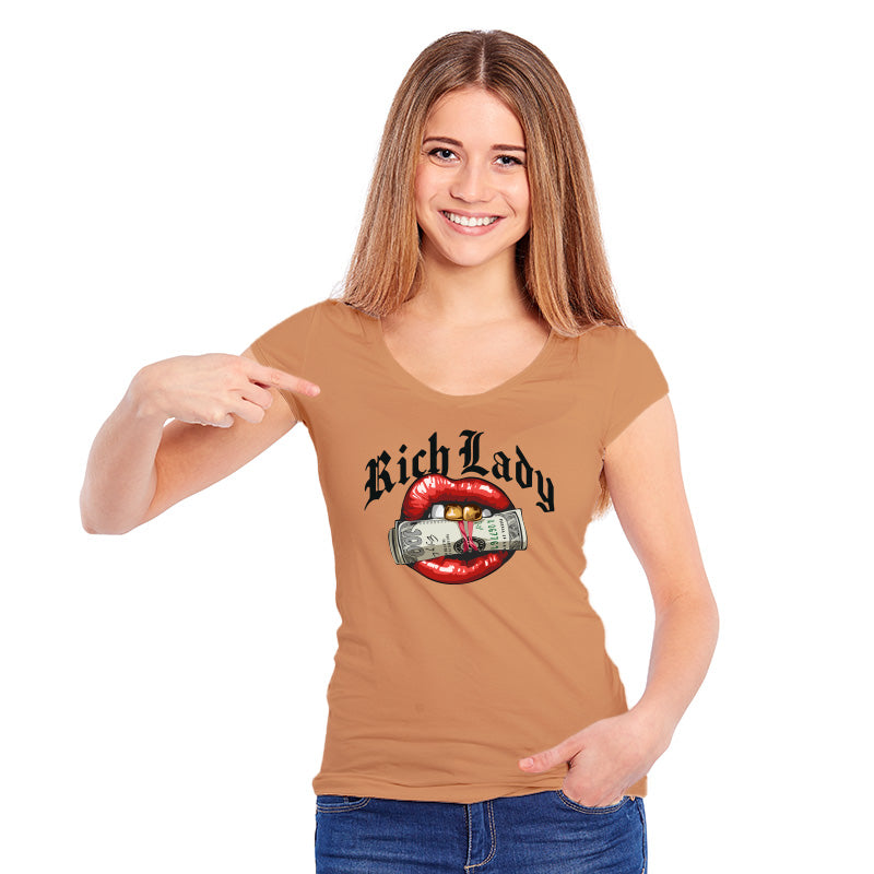 "RICH LADY", Women Half Sleeve T-shirt - FHMax.com
