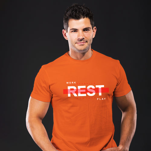 "WORK, REST, PLAY", Men's Half Sleeve T-shirt - FHMax.com
