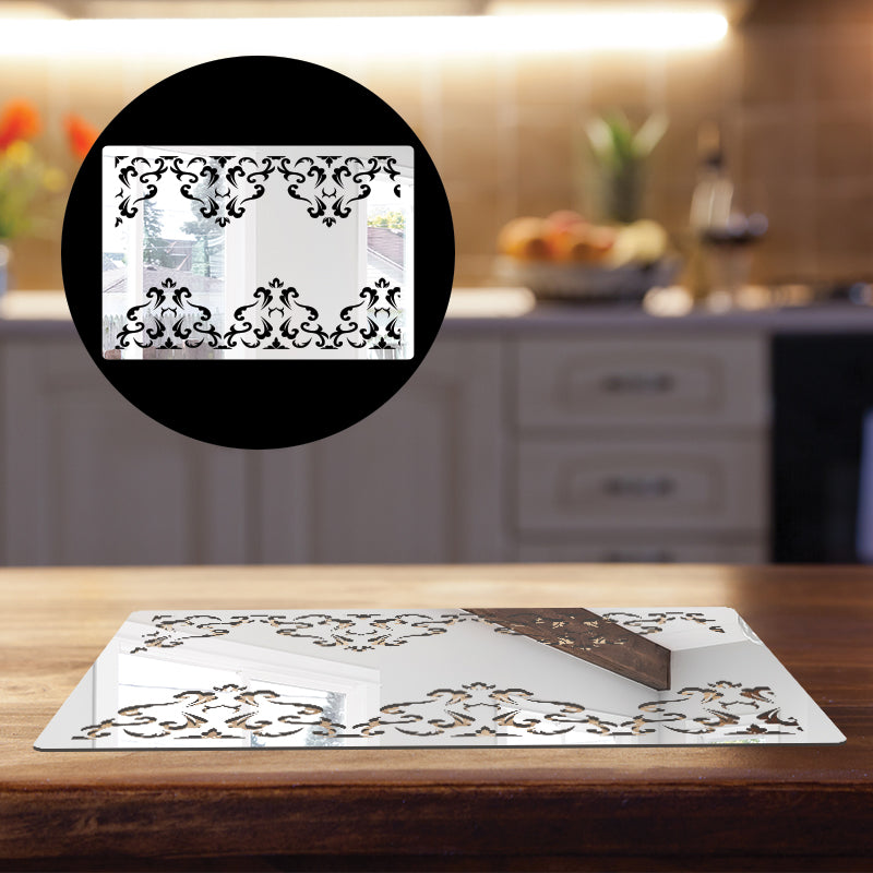 DAMASK CLASSIC PATTERN, Acrylic Mirror Table Mat - FHMax.com