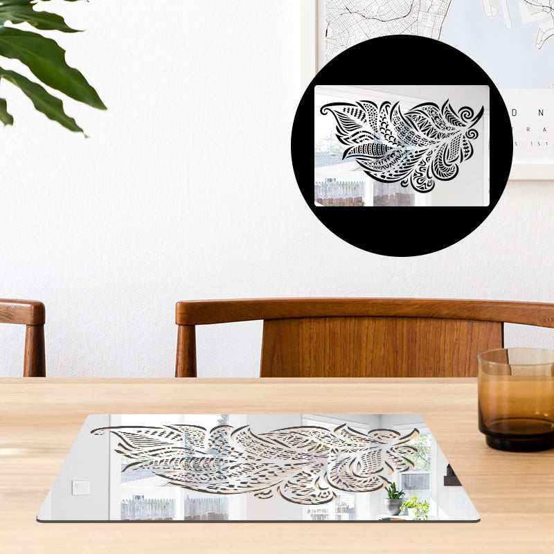 Feather design, Acrylic Mirror Table Mat - FHMax.com