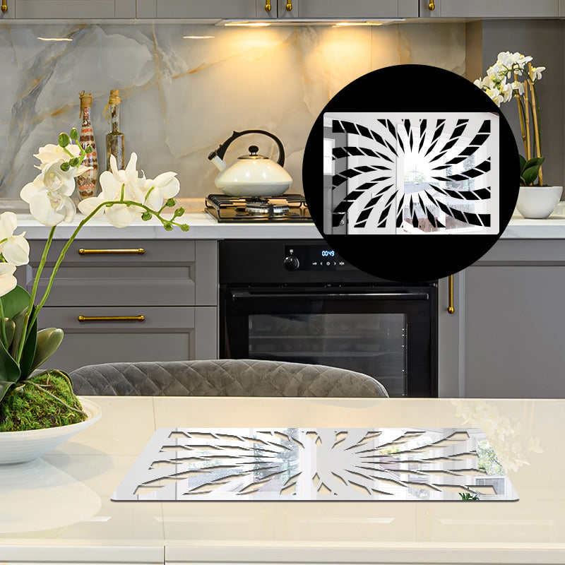 FLOWER GEOMETRICAL PATTERN, Acrylic Mirror Table Mat - FHMax.com