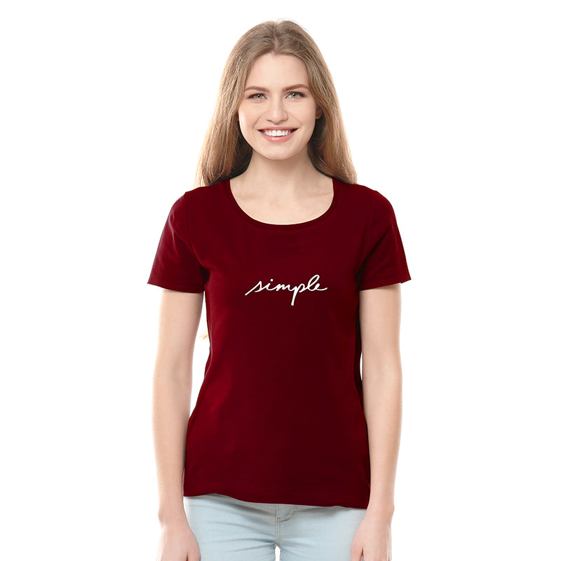 "SIMPLE", Women Half Sleeve T-shirt - FHMax.com