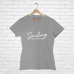 "SMILING", Women Half Sleeve T-shirt - FHMax.com