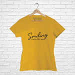"SMILING", Women Half Sleeve T-shirt - FHMax.com