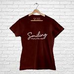 "SMILING", Women Half Sleeve T-shirt - FHMax.com