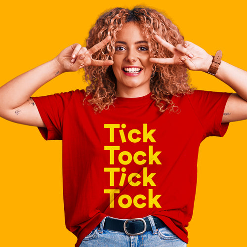 "TICK TOCK", Boyfriend Women T-shirt - FHMax.com