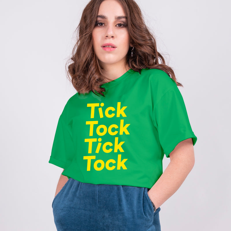 "TICK TOCK", Boyfriend Women T-shirt - FHMax.com