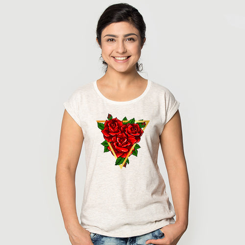 "ROSES", Women Half Sleeve T-shirt - FHMax.com