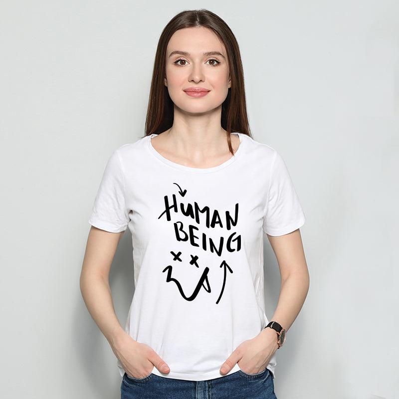 "HUMAN BEING", Women Half Sleeve T-shirt - FHMax.com