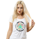 "DON'T PANIC IT'S ORGANIC", Women Half Sleeve T-shirt - FHMax.com