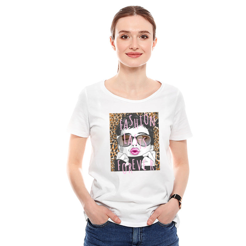 "FASHION LASTS FOREVER", Women Half Sleeve T-shirt - FHMax.com