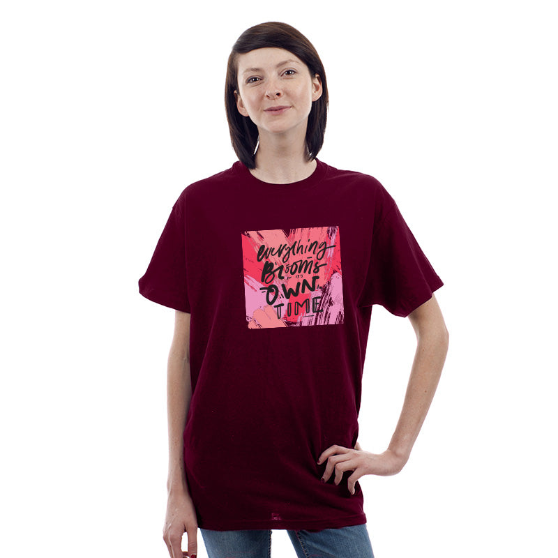 "EVERYTHING BLOOMS IN IT'S OWN TIME", Boyfriend Women T-shirt - FHMax.com