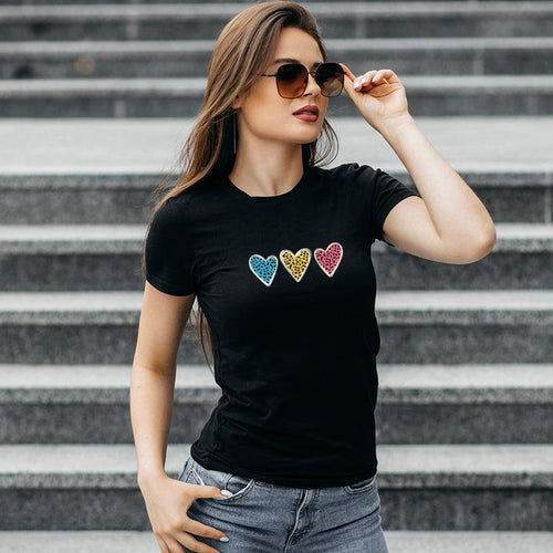 3 Hearts, Women Half Sleeve Tshirt - FHMax.com