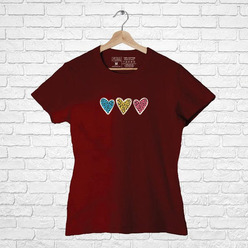 3 Hearts, Women Half Sleeve Tshirt - FHMax.com