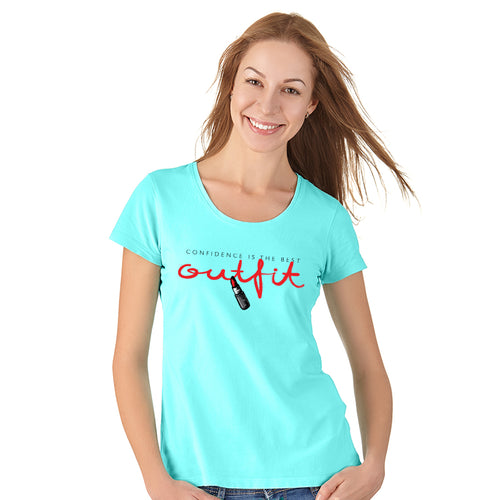 "Confidence is the best outfit", Women Half Sleeve Tshirt - FHMax.com